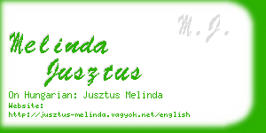 melinda jusztus business card